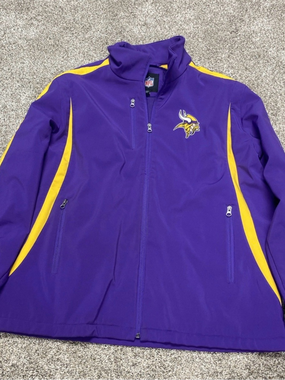 NFL Purple and Yellow Minnesota Vikings Softshell Jacket NFL Full zip